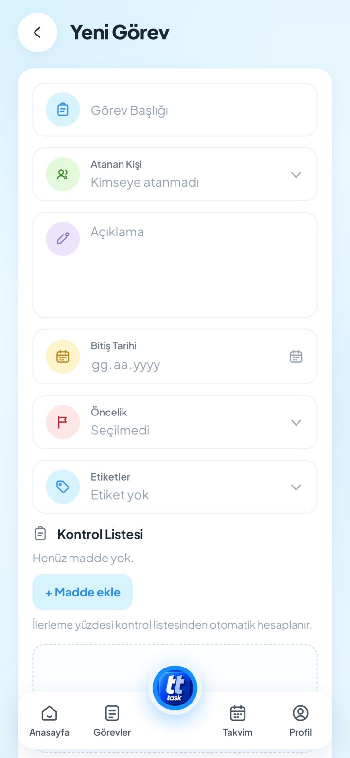 Yeni görev formu